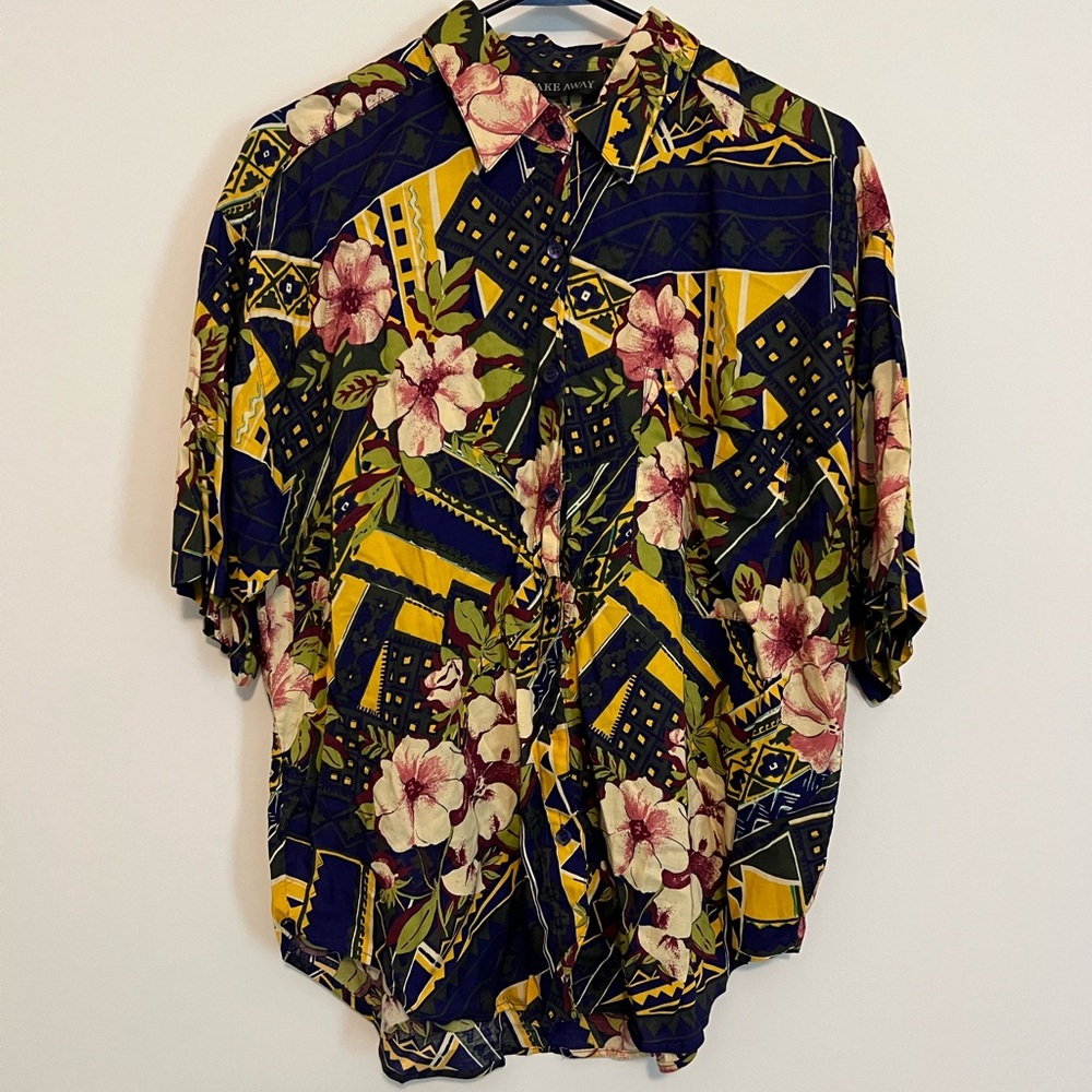 Take away size large Hawaiian floral shirt